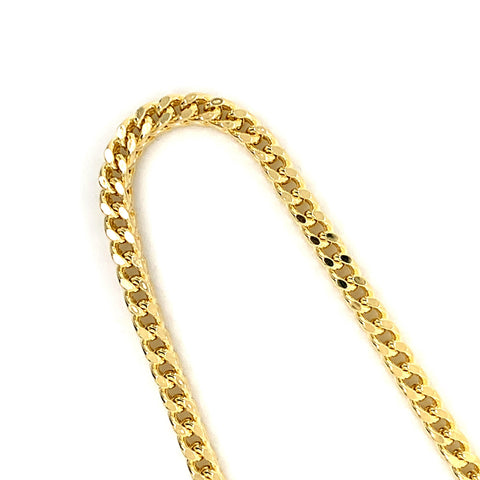 14K Solid Gold Franco Chain - 3mm - White Carat Diamonds 