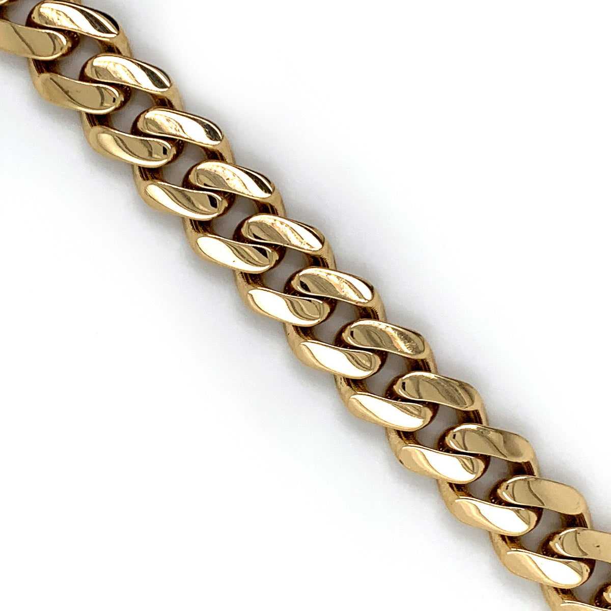 9.5mm Semi-Solid Gold Miami Cuban Bracelet 14K - White Carat - USA & Canada