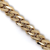 14K Semi-Solid Gold Miami Cuban Gold Cut Bracelet -13.5MM | Ships Overnight - White Carat Diamonds 