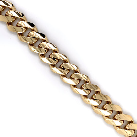 11.5mm Semi-Solid Gold Miami Cuban Bracelet 10K - White Carat - USA & Canada