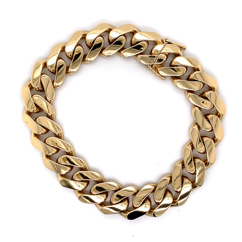 20mm Cuban Bracelet Yellow Gold 10K - White Carat - USA & Canada