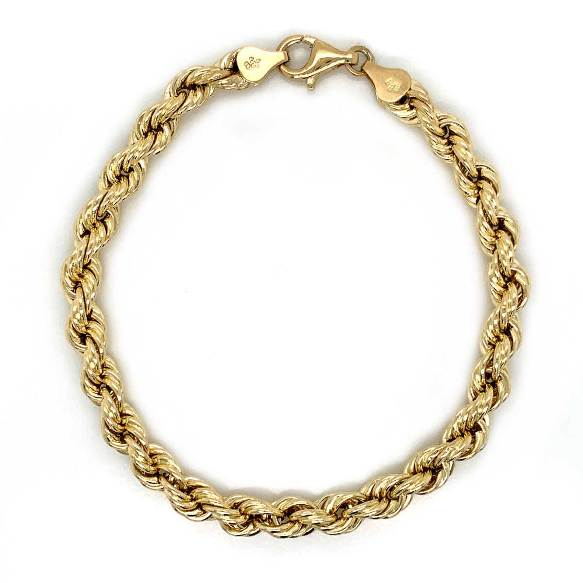 10mm Gold Rope Bracelet 10K - White Carat - USA & Canada