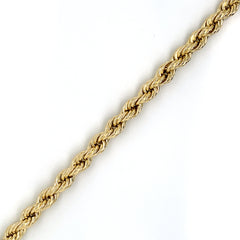 10K Gold Rope Bracelet (Regular)-6.5MM - White Carat Diamonds 