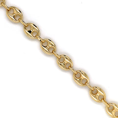 10K Gold Puffed Mariner Bracelet (Regular)-10.5MM - White Carat Diamonds 