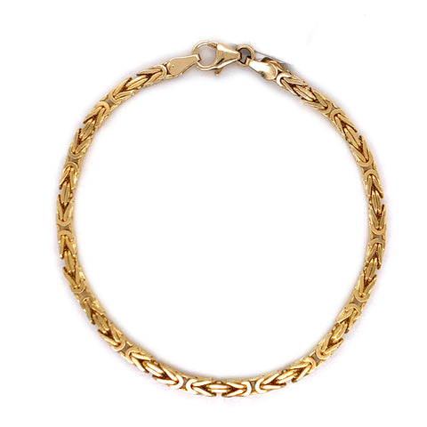 3.5mm Solid Gold Byzantine Bracelet 14K - White Carat - USA & Canada