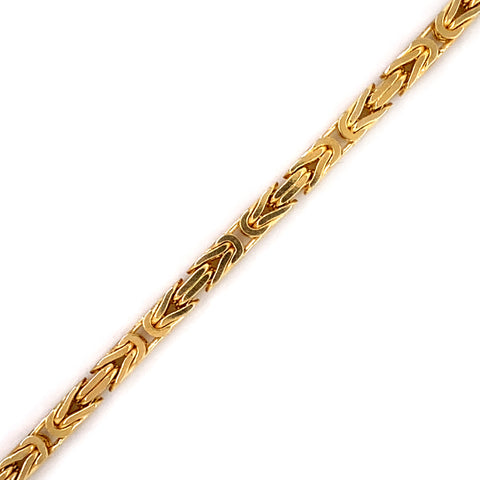 3.5mm Solid Gold Byzantine Bracelet 14K - White Carat - USA & Canada