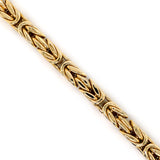 9mm Semi-Solid Gold Byzantine Bracelet 10K - White Carat - USA & Canada