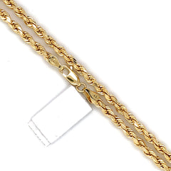 10K Gold Rope Chain (Regular)- 3mm - White Carat - USA & Canada