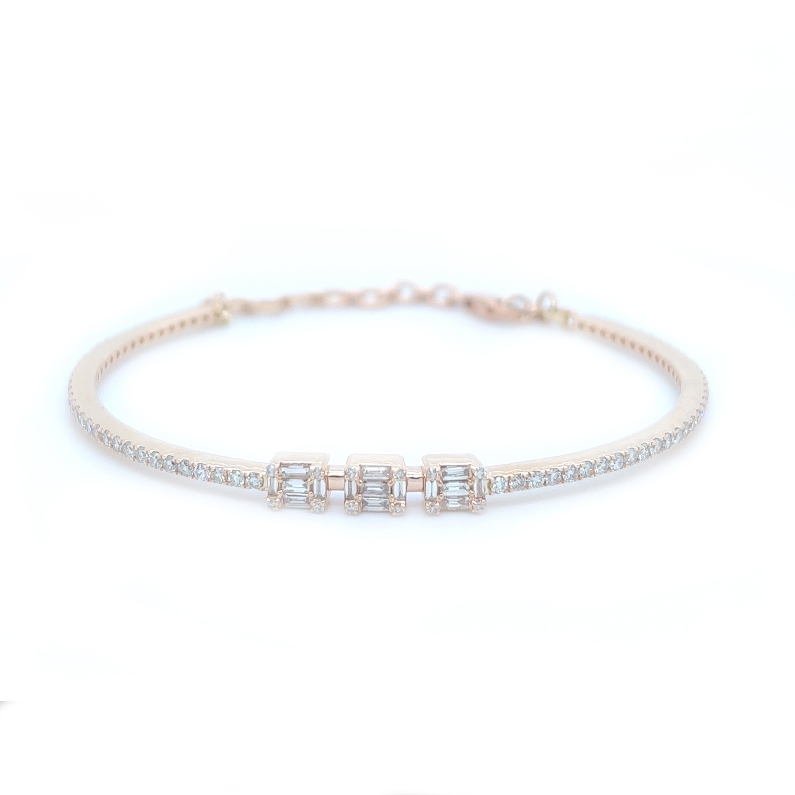 Emerald Diamond Bracelet Rose Gold 14K - White Carat - USA & Canada