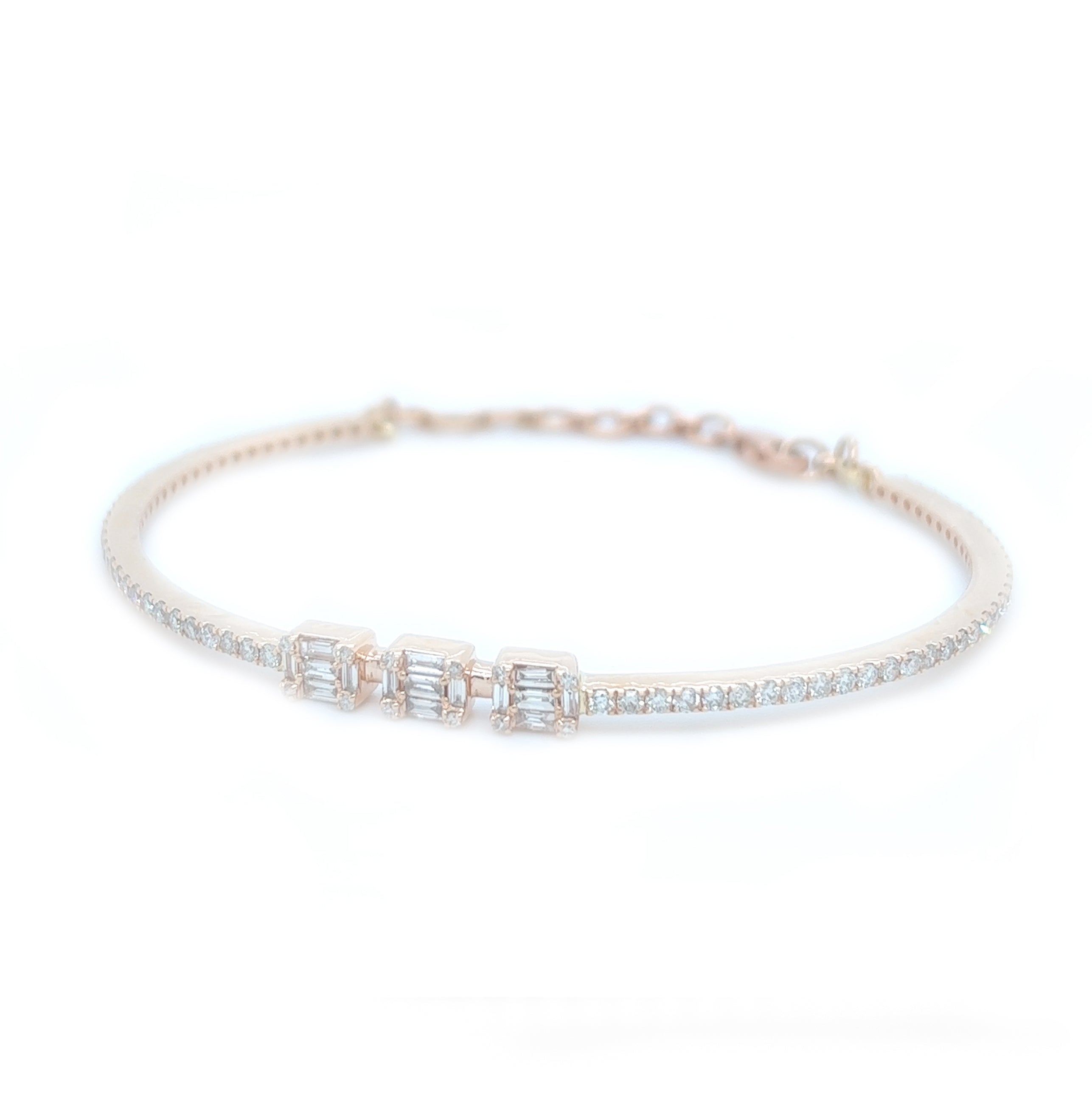 Emerald Diamond Bracelet Rose Gold 14K - White Carat - USA & Canada