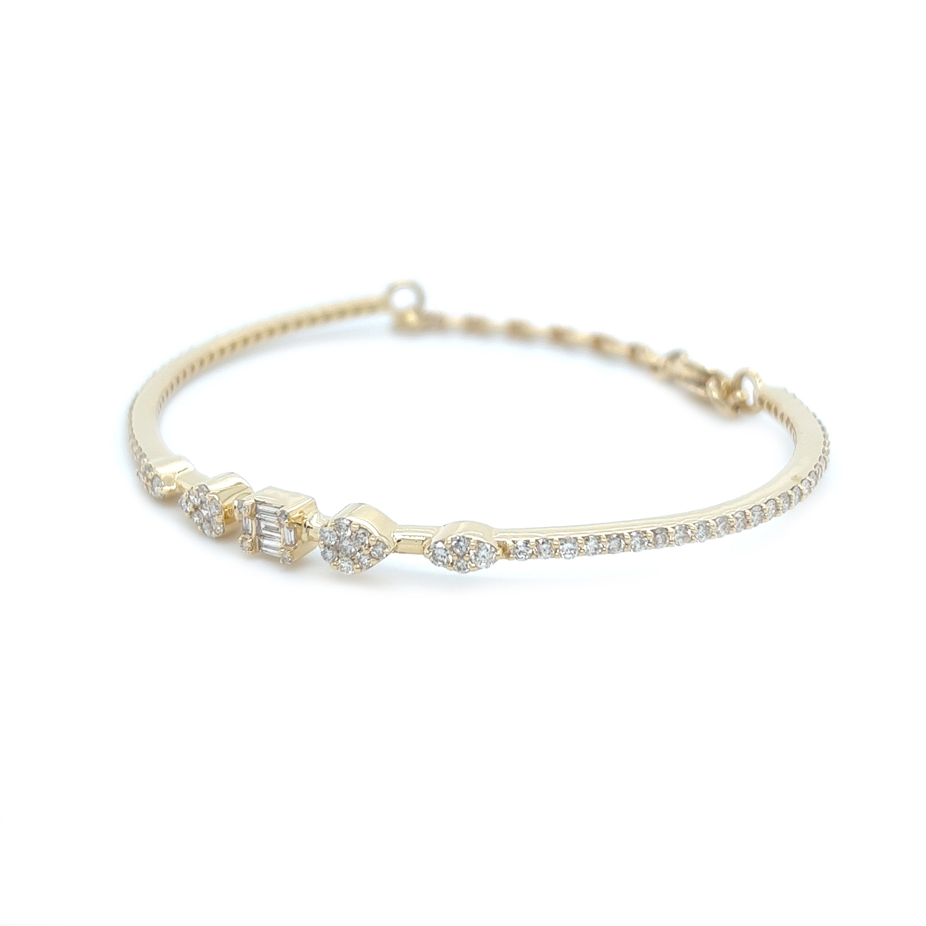 Emerald Diamond Bracelet Yellow Gold 14K - White Carat - USA & Canada