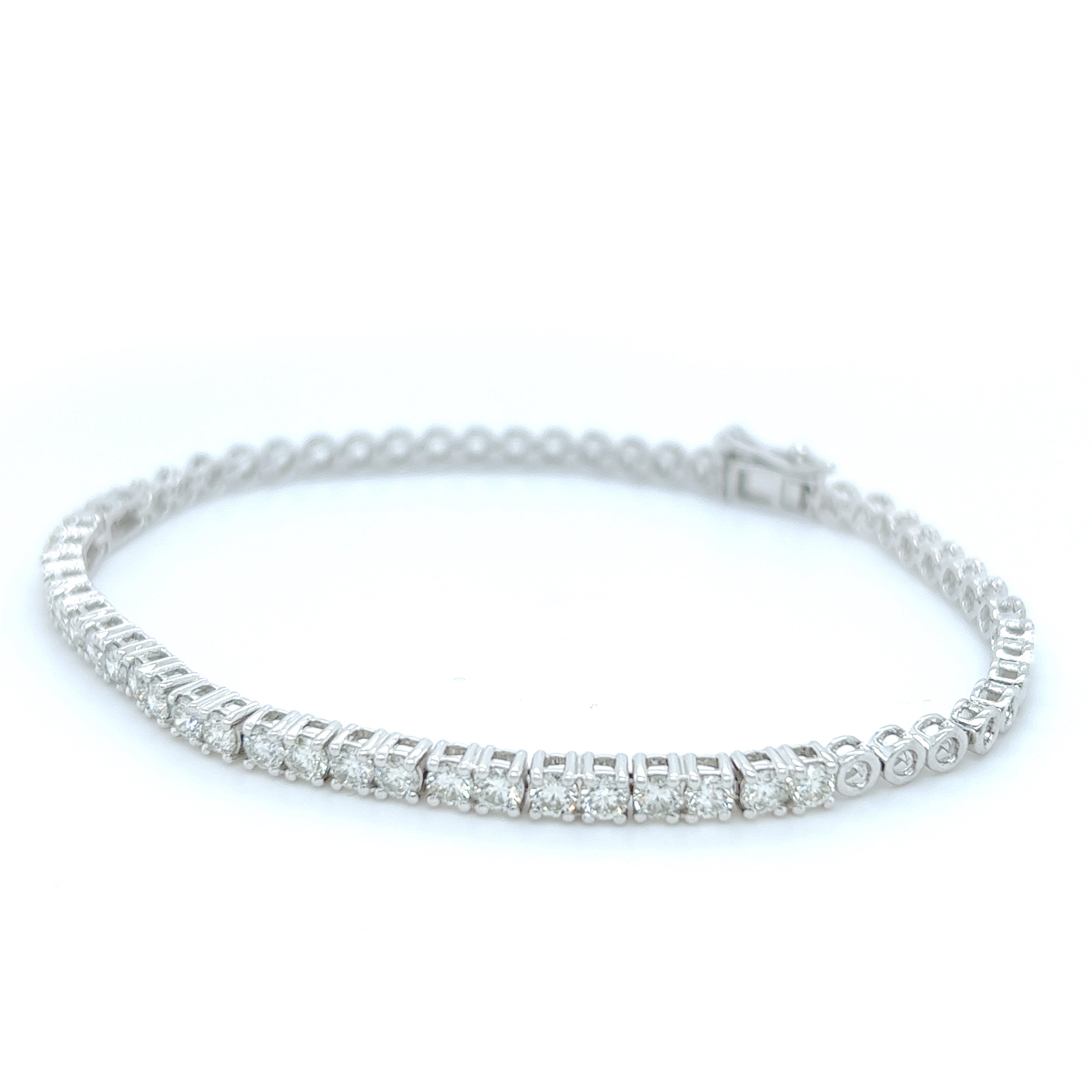 2ct Tennis Diamond Bracelet Clasp White Gold 14K - White Carat - USA & Canada
