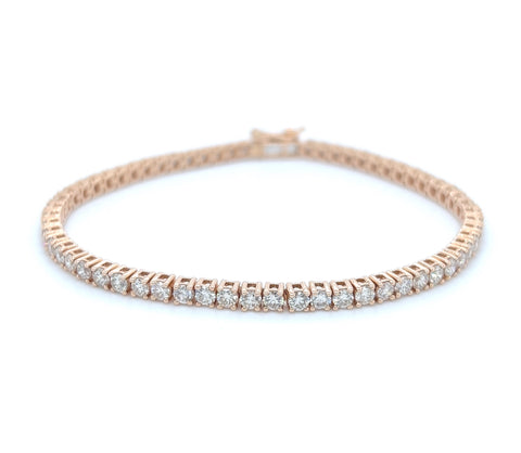 4.5ct Diamond Tennis Bracelet Rose Gold 14K - White Carat - USA & Canada