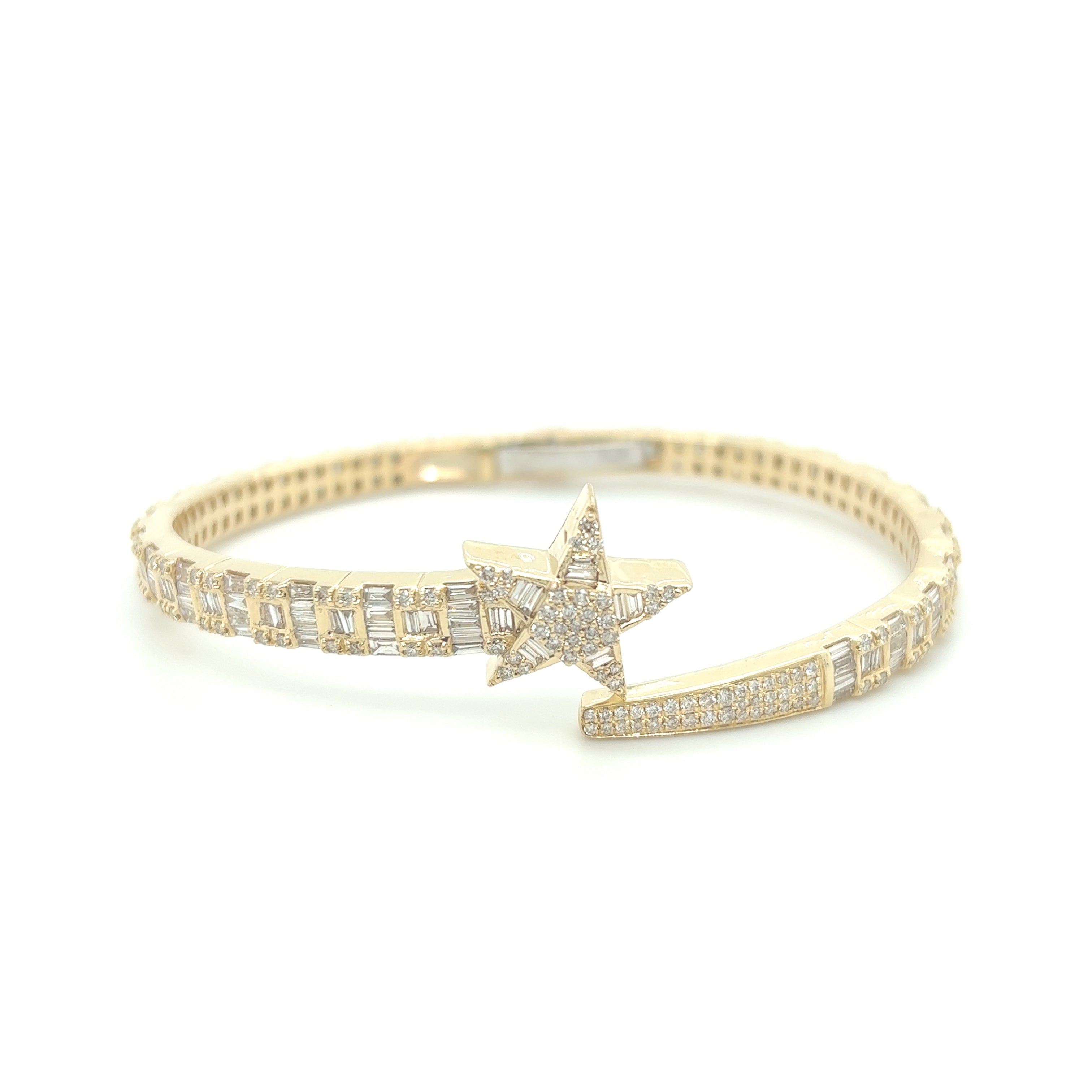 Star Bangle Diamond Bracelet Gold 14K - White Carat - USA & Canada