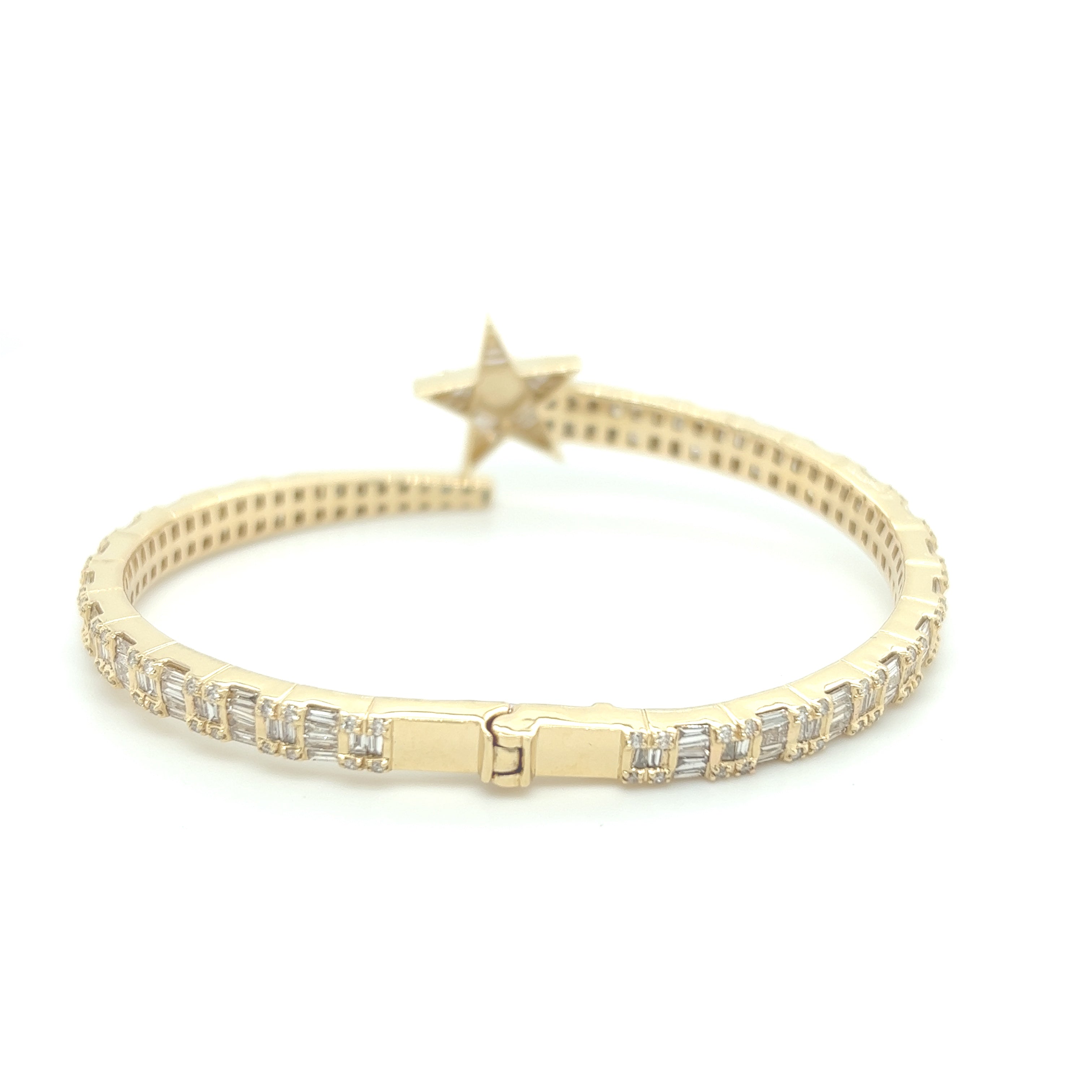 Star Bangle Diamond Bracelet Gold 14K - White Carat - USA & Canada