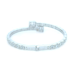 4.20 CT. Baguette Bangle Diamond Bracelet 14K - White Carat - USA & Canada