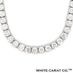 17PT- 19.00 CT. VVS Tennis Necklace in 14K White Gold (4 Prong) - White Carat - USA & Canada