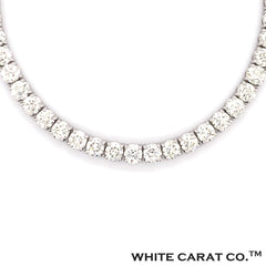 10PT- 15.20 CT. VVS Tennis Necklace in 14K White Gold (4 Prong) - White Carat - USA & Canada