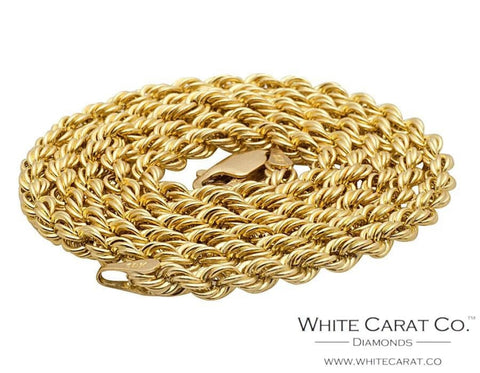 14K Solid Gold Rope Chain - 7mm - White Carat - USA & Canada