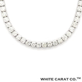 3PT- 6.00 CT. - 11.00 CT. VVS Tennis Necklace White Gold (4 Prong) 14K - White Carat - USA & Canada