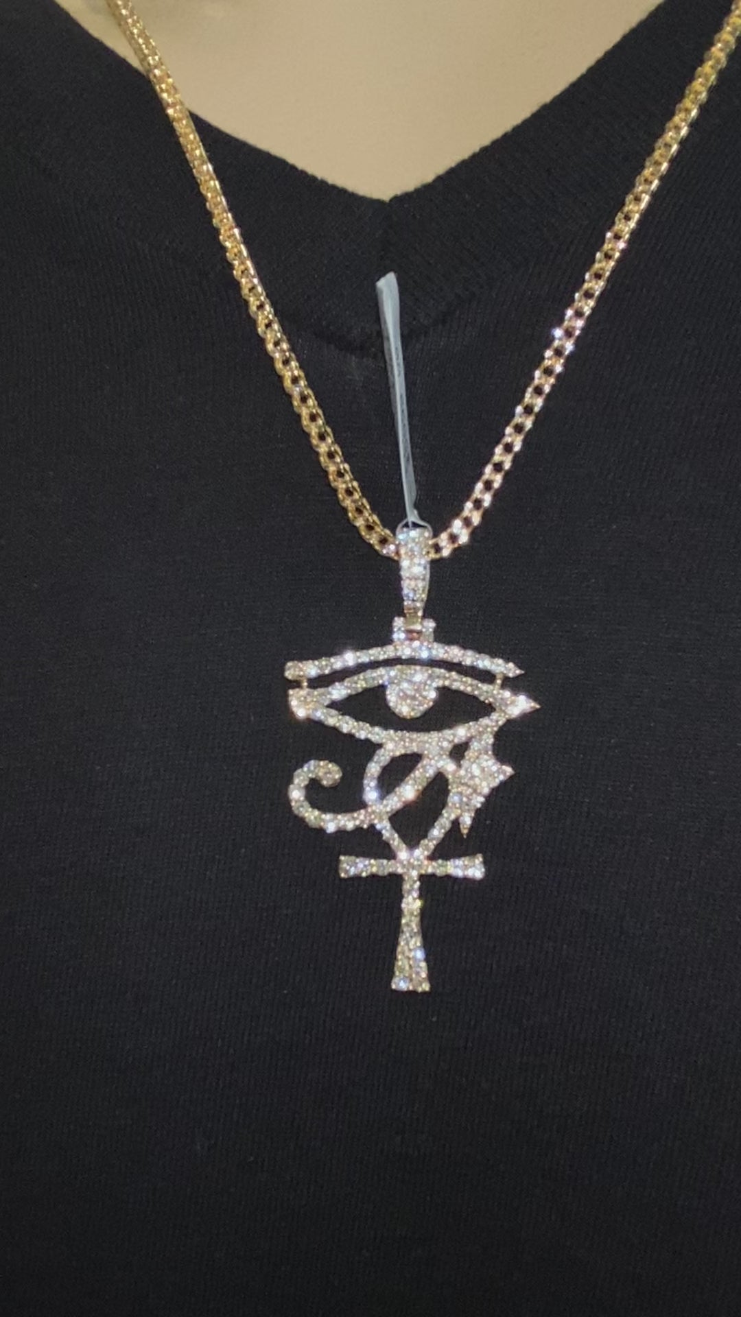 2.00 CT. Diamond Eye of Horus Cross Pendant