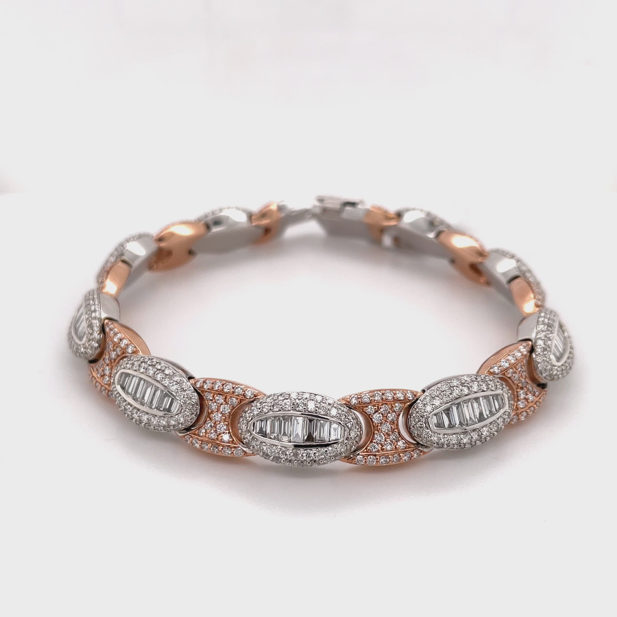 9.05 CT. Diamond Bracelet in Rose and White Gold - 10.00mm