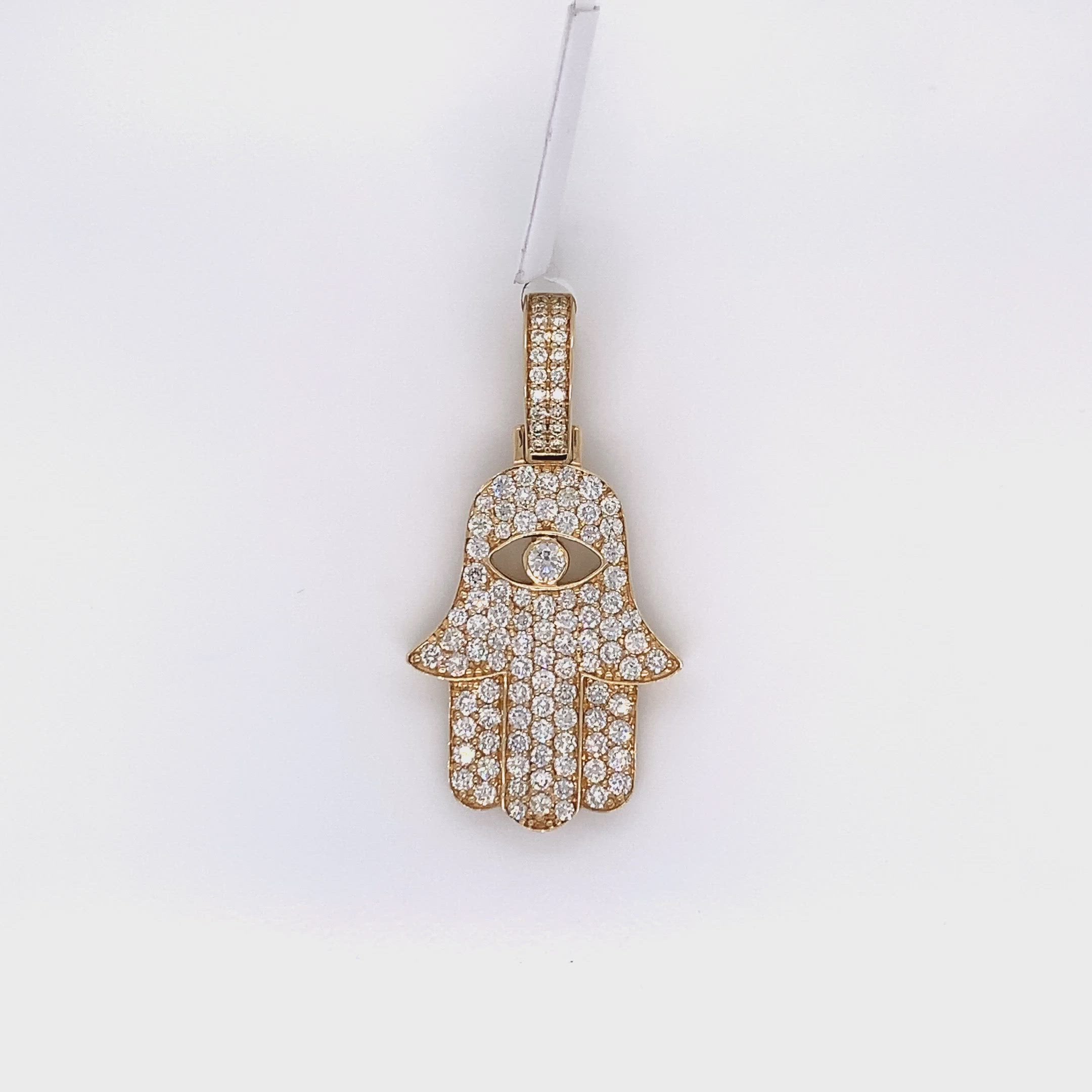 2.50 CT. Diamond Hamsa Solitaire Pendant
