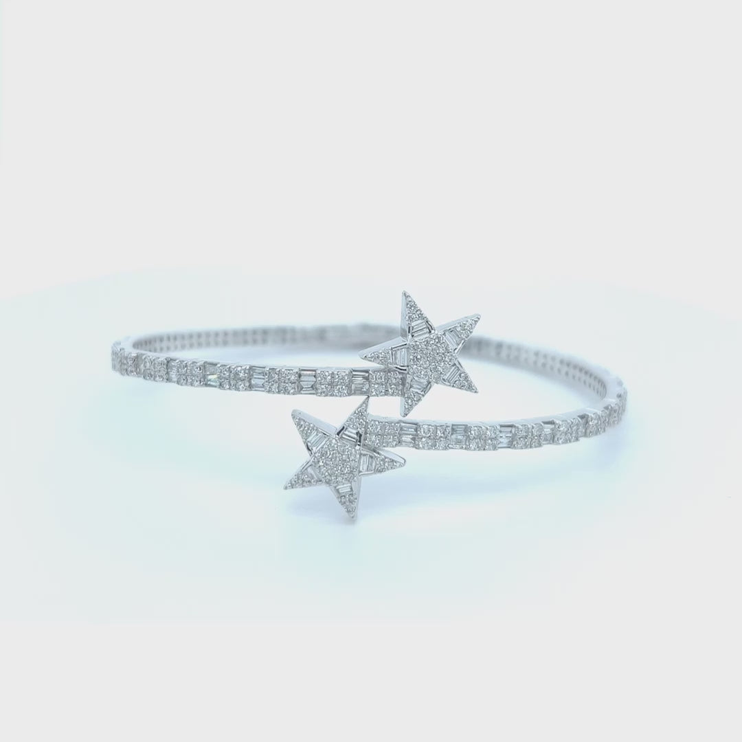 2.50 CT. Star Bangle Diamond Bracelet