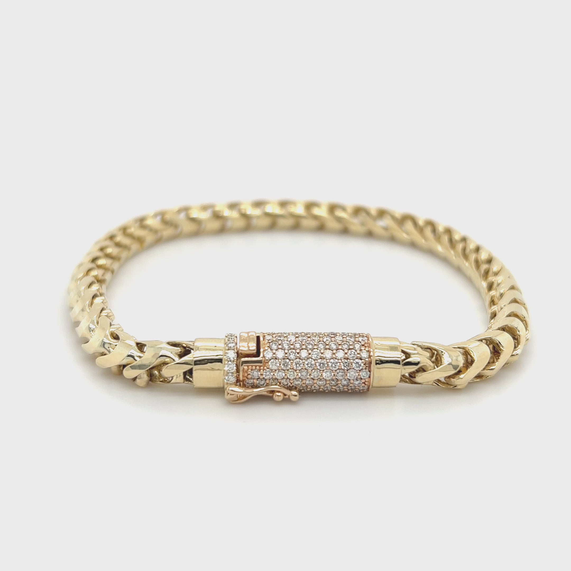 3.25 CT. Gold Franco Bracelet w/ Diamond Lock