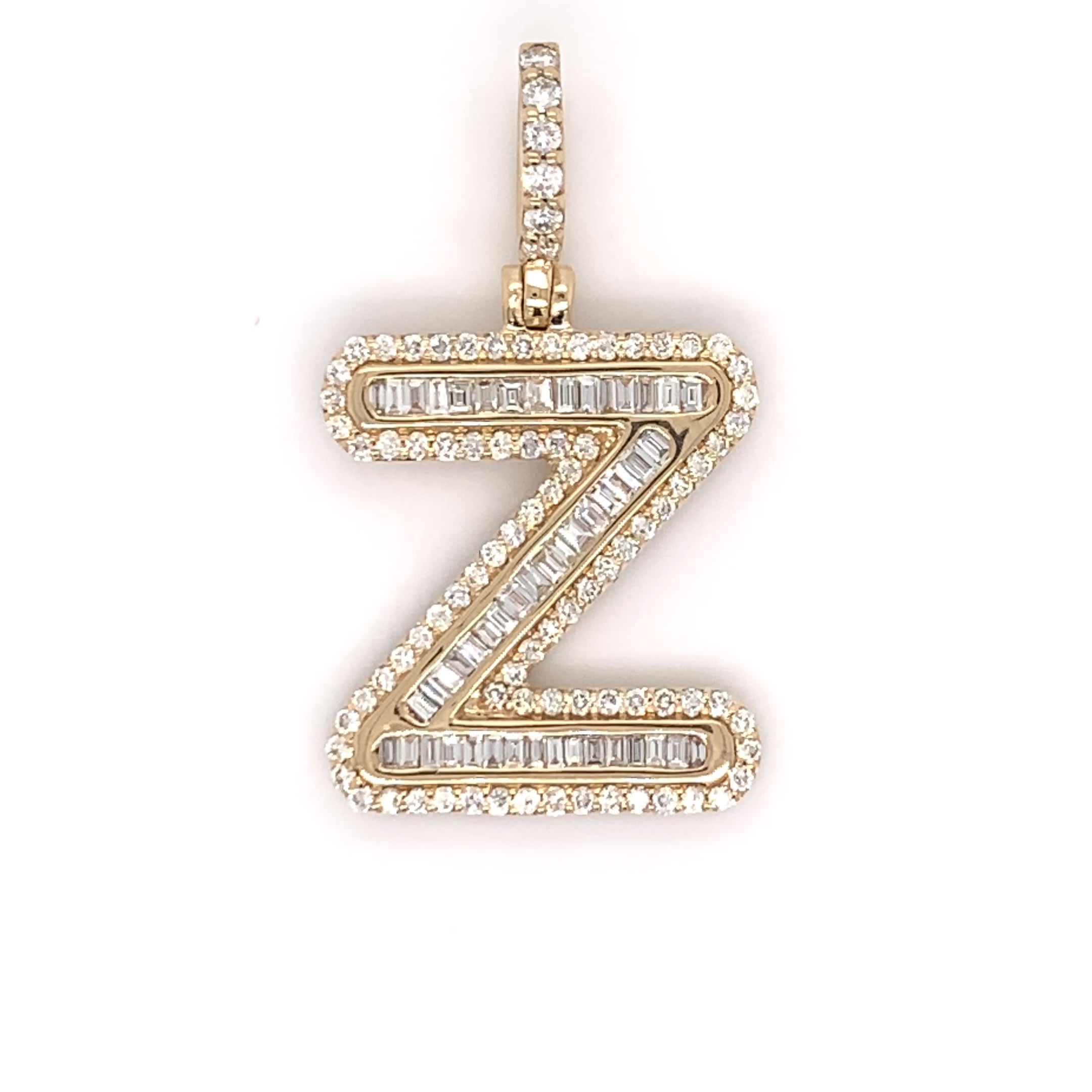 Diamond Baguette Letter "Z" Pendant
