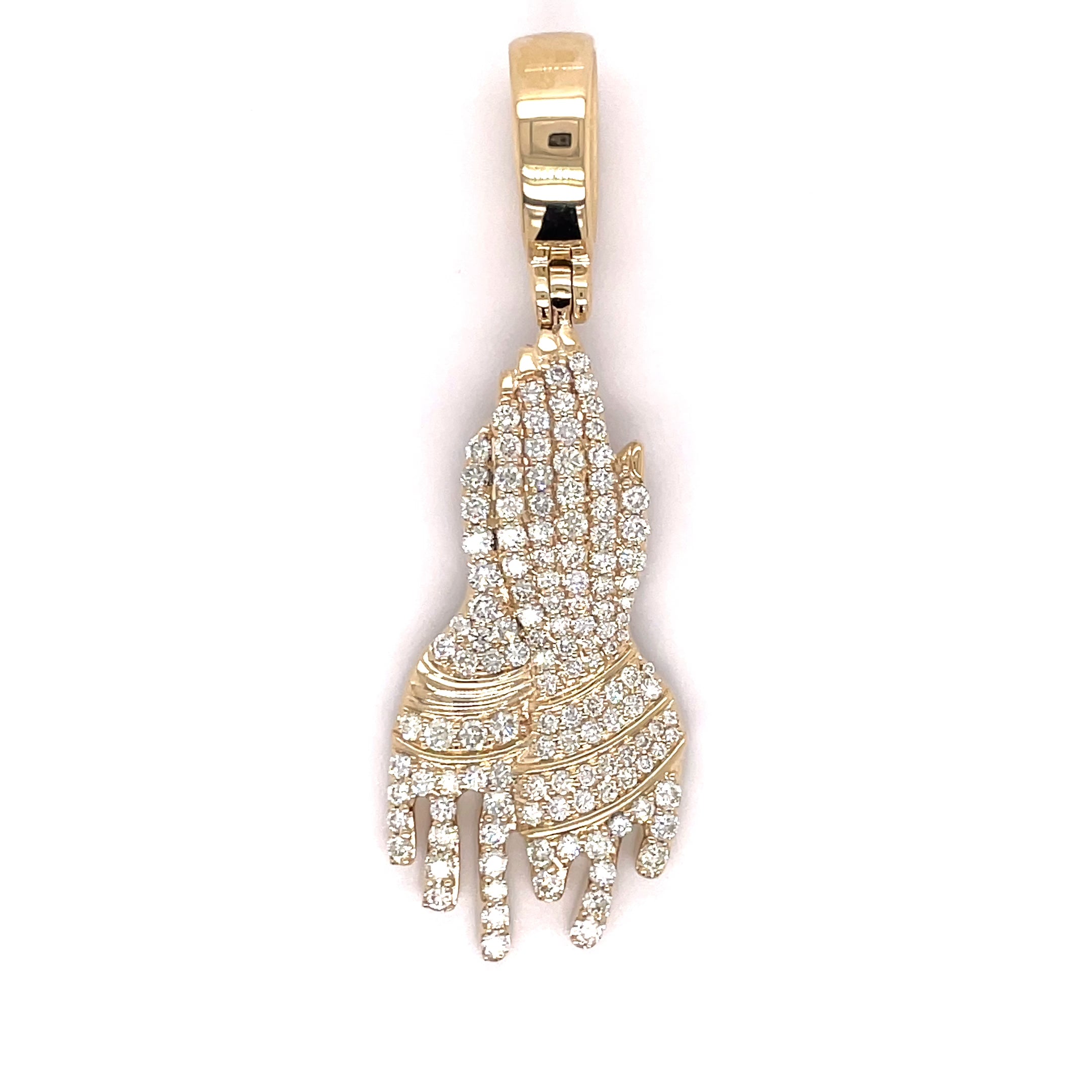2.50 CT. Diamond Praying Hands Drip Pendant