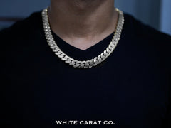 14mm - Elite Miami Cuban Chain in 10K White Gold - White Carat - USA & Canada