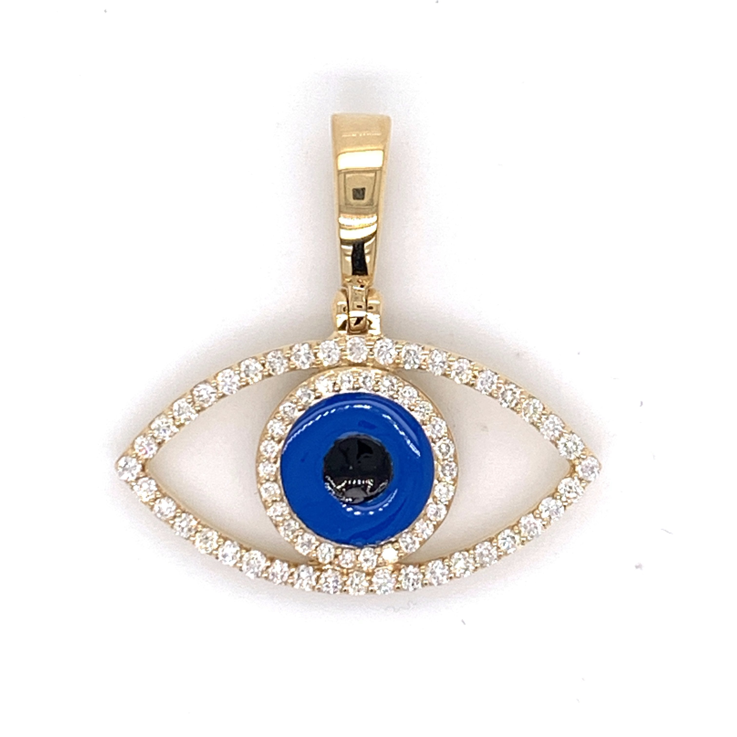 0.75 CT. Diamond Protection Evil Eye Pendant in Gold - White Carat Diamonds 