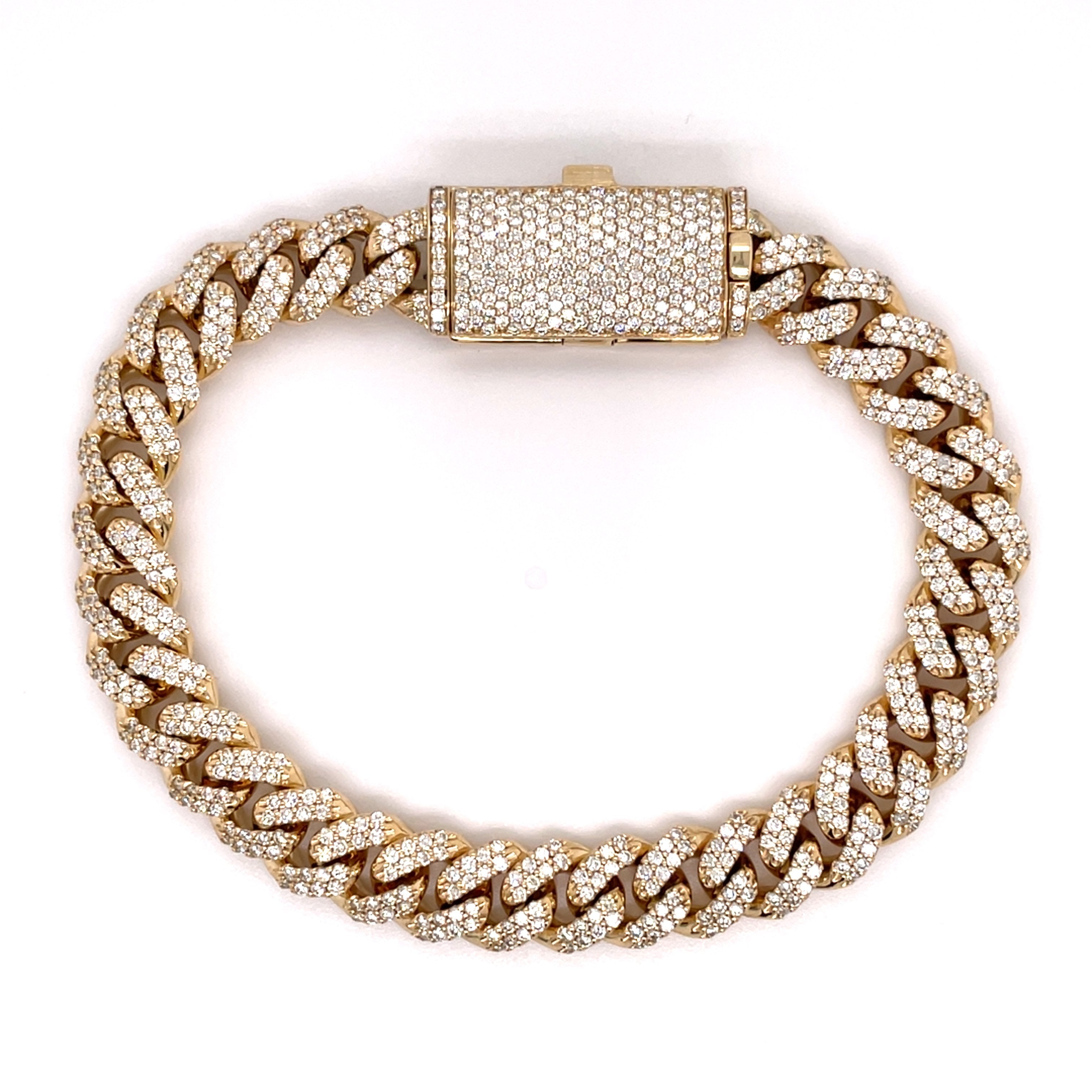 6.00 CT. Diamond Cuban Bracelet in Gold - 9.5mm - White Carat - USA & Canada