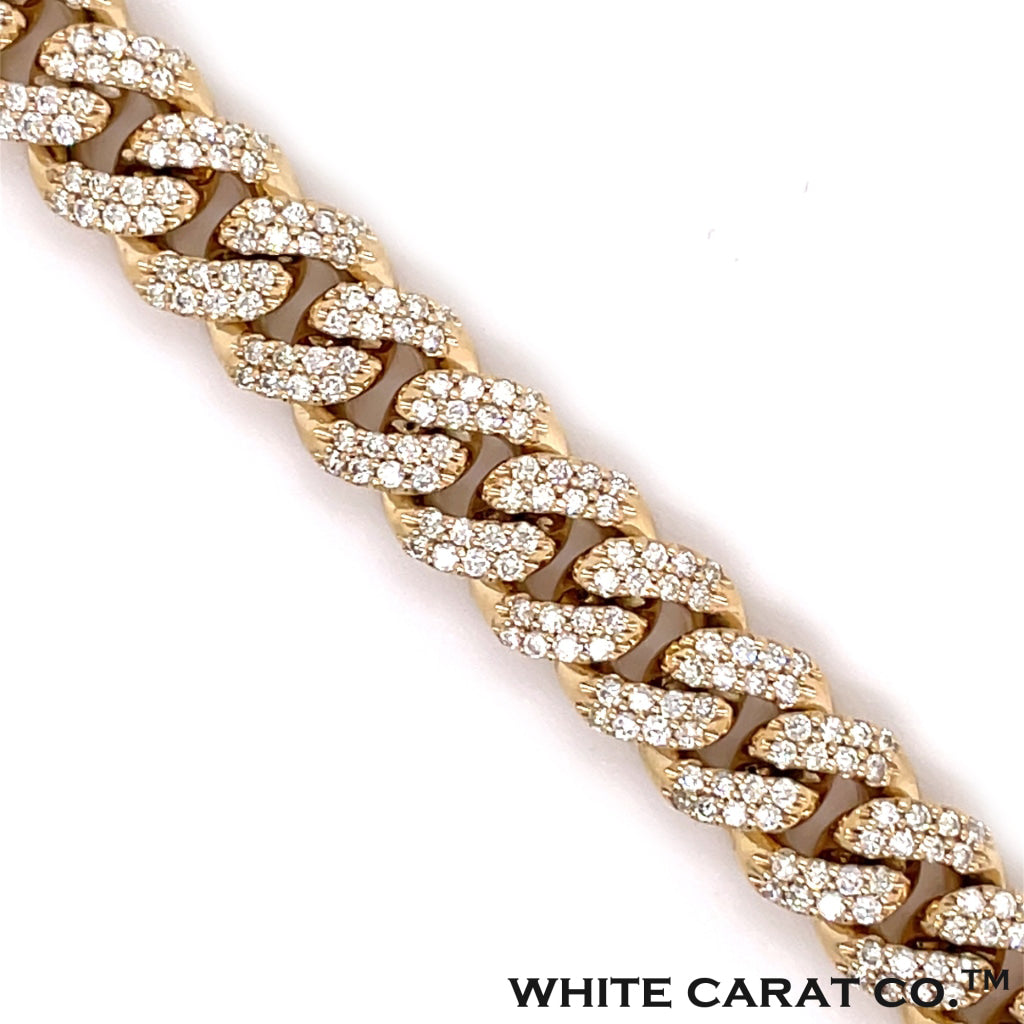 6.00 CT. Diamond Cuban Bracelet in Gold - 9.5mm - White Carat - USA & Canada