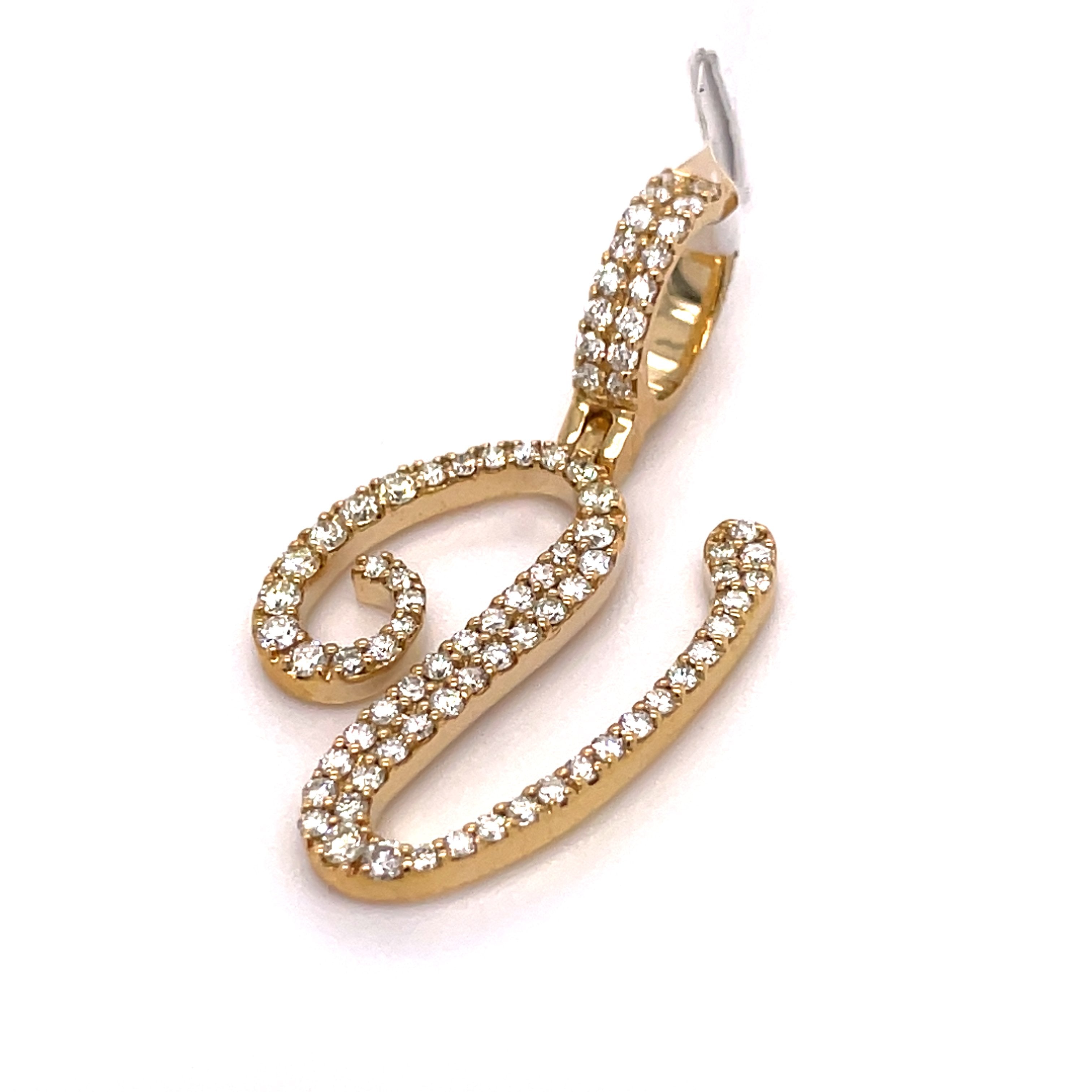 1.30 CT. Diamond Initial "V" Pendant in 10KT Gold - White Carat - USA & Canada