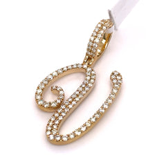 1.00 CT. Diamond Initial "V" Pendant in 10KT Gold - White Carat - USA & Canada