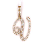 1.00 CT. Diamond Initial "V" Pendant in 10KT Gold - White Carat - USA & Canada