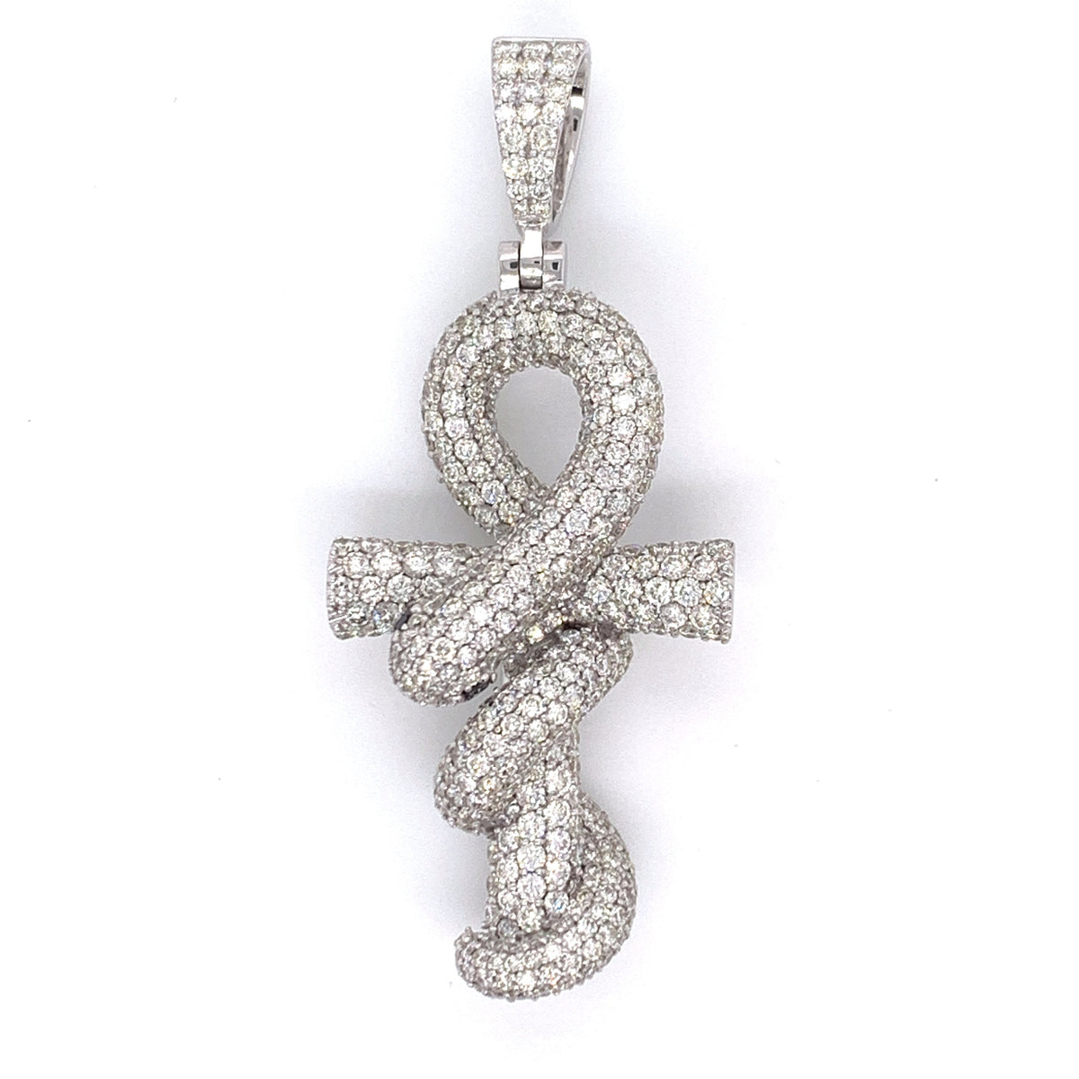 4.00 CT. Diamond Ankh Serpent in 10K Gold - White Carat Diamonds 