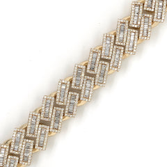 12.00 CT. VVS Diamond Claw Cuban Bracelet in Gold - 14.5mm - White Carat Diamonds 