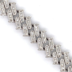 17.00 CT. VVS Diamond Claw Cuban Bracelet in Gold - 17mm - White Carat Diamonds 