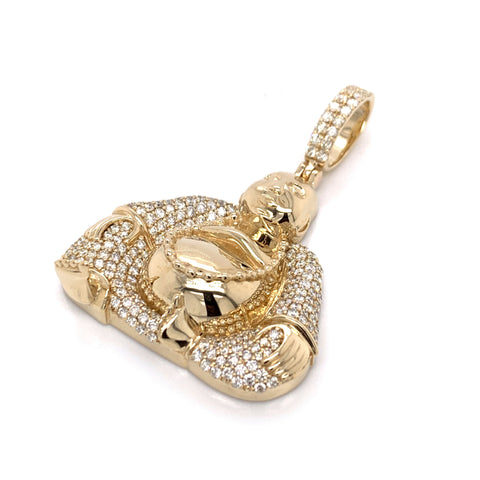 2.00 CT. Diamond Buddha Pendant in 10K Gold - White Carat Diamonds 