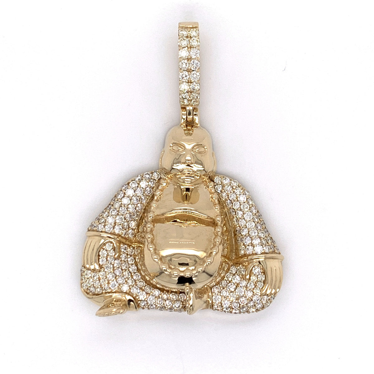 2.00 CT. Diamond Buddha Pendant in 10K Gold - White Carat Diamonds 