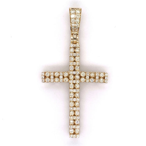 1.00 CT. Diamond Cross Pendant in 10K Gold - White Carat Diamonds 