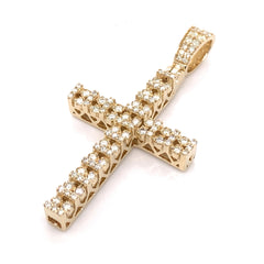 1.00 CT. Diamond Cross Pendant in 10K Gold - White Carat Diamonds 