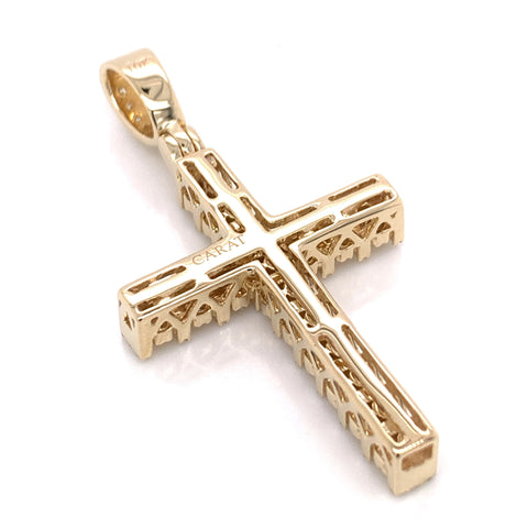 1.00 CT. Diamond Cross Pendant in 10K Gold - White Carat Diamonds 