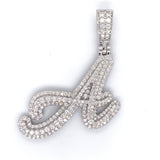 2.50 CT. Diamond Cursive "A" Pendant in 10K White Gold - White Carat Diamonds 