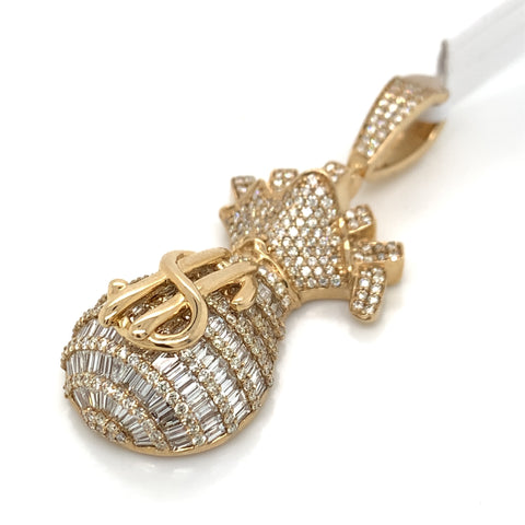 Diamond Money Bag Pendant - White Carat Diamonds 