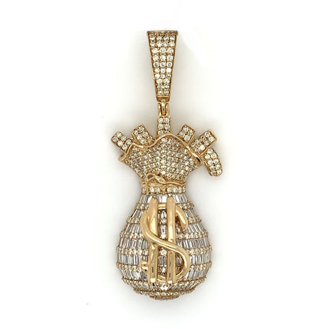 Diamond Money Bag Pendant 10K - White Carat - USA & Canada