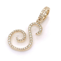 1.00 CT. Diamond Initial "S" Pendant in Gold With Chain - White Carat Diamonds 